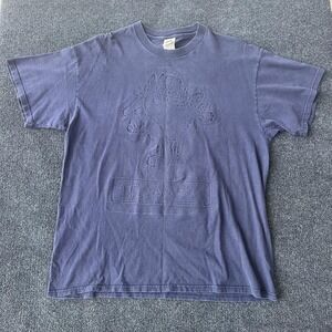 Vintage Looney Tunes Taz Shirt Mens Large Blue Embroidered Cartoon Tee 90s